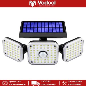 Solar Motion Sensor Flood Light 112 LEDs Outdoor Lighting for Porch Patio Yard 6000K Cool White Waterproof