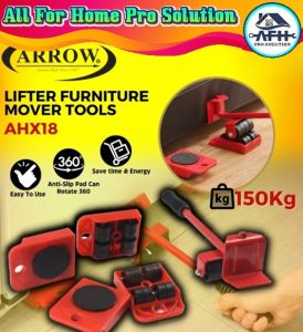 ARROW Tools 150Kg Furniture Lifter Tool Mover Bed Sofa Washing Machine Furniture Mover Lifter Set AHX18