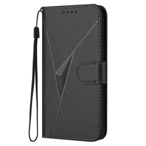 Cute 3D Triangle Flip Case for Motorola Moto G84 G73 G64 G62 G55 G54 G53 G13 G23 G35 G34 G45 G32 G14 G04s G53j G53y Power 5G Leather Wallet Case Creative Line Embossed Phone Cover