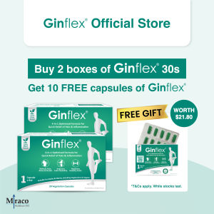 [Bundle of 2] Ginflex® 30s FREE 10s - Natural 100% Plant-based Supplement that Relieves Pain & Inflammation in 5-7 days