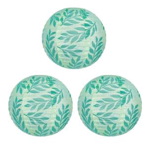 Set of 3 Colorful Paper Lanterns Leaf Theme Paper Lanterns Suitable for Home Decors and Special Event Ambiances