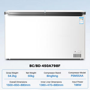 Snowflk Chest Freezer 2 Door 339/400/450L Deep Freezer Frezer Peti Sejuk Beku Peti Freezer Murah Frezzer