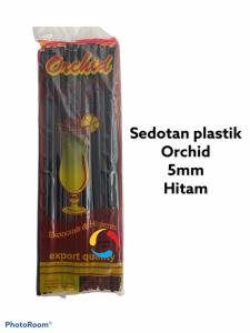 SEDOTAN PLASTIK/SEDOTAN SEKALI PAKAI ORCHID 1 PAK 25 PCS 5MM PUTIH HITAM TERMURAH