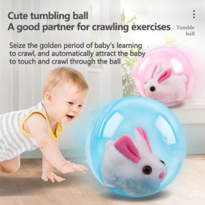 childrens toys learning to crawl animal ball little rabbit rolling ball simulated plush toy electric rolling ball round ball toy cat-playing rolling ball