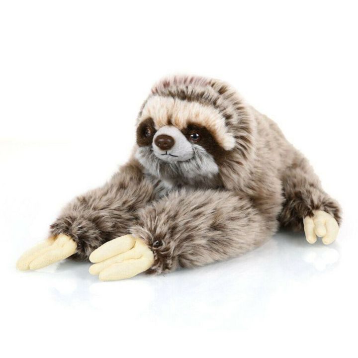 RAWEF Kids Toy Lifelike 35cm Lying Animals Plush Three Toed Cuddly Soft ...