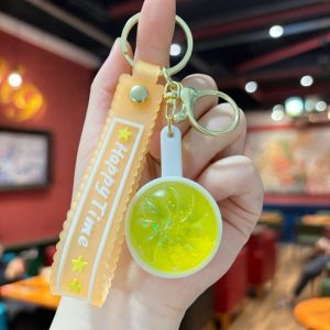 DIMEL Glowing Steamed Bun Key Chain 3D LED Flashing Squeeze Toy Bag Pendant Soft Rubber Flashing Baozi Key Ring Schoolbag Charm