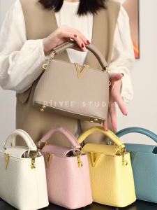 Luxury Fashion Leather Women Handbags 2025 Summer New Small Shoulder Crossbody Bag Portable V Letter Shell Messenger Bags