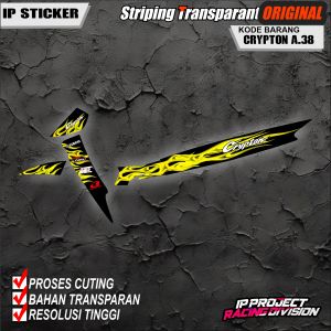 (COD) STIKER STRIPING ORIGINAL MOTOR YAMAHA CRYPTON VARIASI HOLOGRAM DAN TRANSPARAN KODE A.38