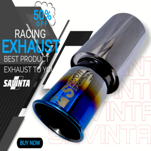 Knalpot Racing Mobil Spoon Sports 3.5inch Full Stainless Ngebass Empuk Adem Bulet Blue