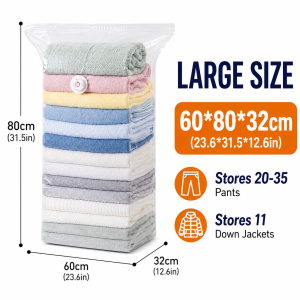 Vacuum Storage Bags No Pump Needed Save 75% Space Instantly