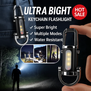 LED Mini Keychain Flashlight Light Multifunctional Portable Flashlight Outdoor Emergency Brightness Lamp Type-C Rechargeable Waterproof