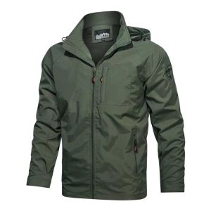 Men Casual Sport Waterproof  Windproof Outerwear hoodie Windbreaker Jacket  Coat Mountaineering Suit