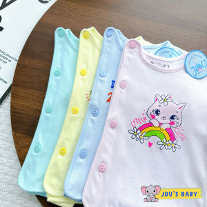 Set 3 Áo Sơ Sinh Cotton Tay Dài Nút Lệch Màu JOU cho bé trai bé gái - Chất Vải Mềm mại thoáng mát an toàn cho bé