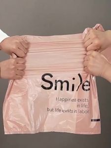 [hỏa tốc hcm] Set 50 túi rác polyester màu hồng xanh smile dày đẹp 3 size  ANGIHOME