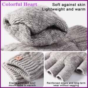 Colorful Heart ถุงมือถักแบบหนาครึ่งนิ้วกันหนาวสำหรับผู้หญิงผู้ชายถุงมือแบบไม่มีนิ้วสำหรับขับรถกลางแจ้งถุงมือแบบทัชสกรีน