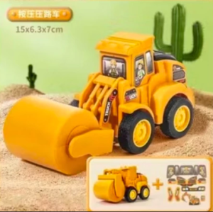 Construction Car Toys Set Excavator Mixer Dump Truck Bulldozer Toy for Kids Boys Girls | Engineering Vehicle Model Playset with Self Paste Cute Stickers | Educational Construction Trucks Birthday Gift for Children Toddlers SG Stock