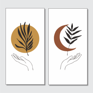 Hiasan Dinding Ruang Tamu Walldecor Kamar Tidur Modern Sun and Moon 029