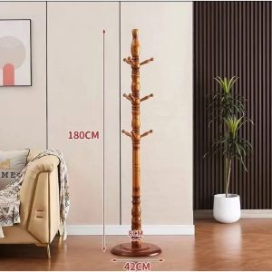 GAMNOF Solid Wood Coat Rack Freestanding Coat Rack Hall Tree Hanger with 9 Hooks