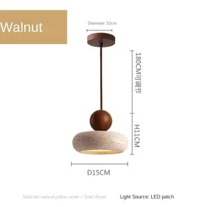 Vintage Pendant Light Natural Yellow Stone Home Bedroom Restaurant Pendant Lamp Ceiling Hanging Lamp Pendent Ceiling Light