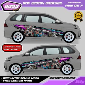 AVN 05 - STIKER DECAL MOBIL AVANZA DATSUN BRIO KIJANG SIGRA CALYA BRIO VELOZ GRATIS CUSTOM NAMA