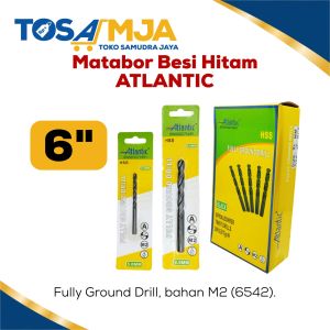 Mata Bor Besi HSS HITAM 35 4 5 6 75 / MATABOR KUAT FULLY GROUND DRILL Merek Atlantic