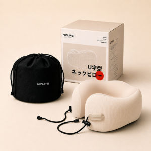 Ready Stock NIPLIFE Memory Foam U Shape Travel Neck Pillow 360 Degree Support Stowable Pillow for Airplane