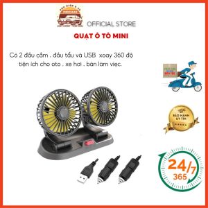 Quạt mini 5v 12v 24v xoay 360 tiện ích trên ô tô xe hơi bàn làm việc Vuadienmay
