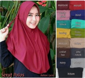 READY STOCK - Jilbab SERUT POLOS Adiba / Daily Serut Jokowi Murah / Hijab Khimar Instan
