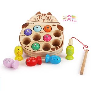 Todds & Kids Toys by JKP Toys ของเล่นไม้เสริมพัฒนากาาร ของเล่นตกปลา รูปแมว