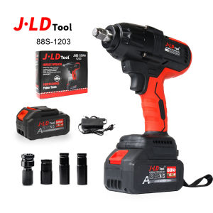 JLD Impact Wrench Torsi Besar 650NM Brushless impact wrench Impact Fullset murah 88Vf impact baterai 1/2inch  impek pembuka baut motor