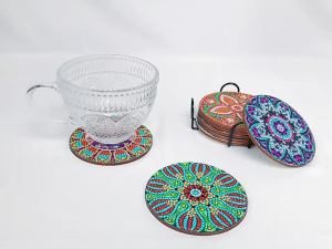 2025 ชุดภาพวาดเพชร Diy พร้อมลูกปัดลาย Mandala Datura รถไฟเหาะพลอยเทียมดอกสว่านเต็มเบาะถ้วยไม้แผ่นรองป้องกันความร้อนงานฝีมือแฮนด์เมดแผ่นรองแก้วงานศิลปะDICEK