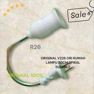 R26 V226 ORI RUMAH LAMPU 20 CM SPIRAL FLEXSIBLE COLOK LISTRIK SAKLAR ON OF OFF FITTING E27 SWITCH FI