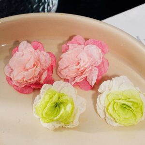 Fashionable Ring Gift 春季新款网纱花朵耳钉度假风甜美气质耳环轻奢高级感时尚耳饰批发