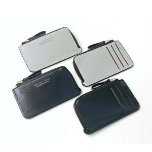 COLOO Multi-slot Fashion Credit Card Bag Cash Clip Mini Money Bag Men Coin Purse Business Card Holder Zipper Wallet ID Card cover
