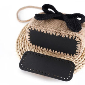 【MPJow】 8x20cm Handmade Oval Bottom For Knitted Bag PU Leather Wear-Resistant Accessories Bottom With Holes DIY Crochet Bag Bottom