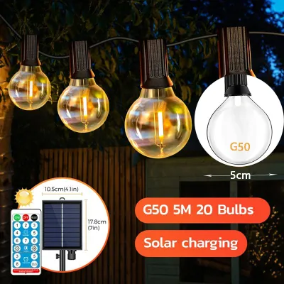 ไฟปิงปอง โซล่าเซลล์ ไฟวินเทจLED 40bulb ยาว 20เมตร หลอดแอลอีดี ขั้ว E12ปลั๊ก กันน้ำ50 bulbทังสเตนไฟโซล่าเซลล์ ไฟตกแต่งสวน ไฟระย้าโซล่าเซลล์ ไฟพวงโซล่าเซล ไฟระย้า โซล่า