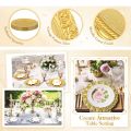 Gold Charger Plates Set 13 Inch Round Charger Plate Bulk Plastic Charger for Dinner Wedding Party Event Table Setting Decoration Plates With Engraved Baroque Design Rim Antique Plate Chargers for Dinner Plates Dinner Chargers. 