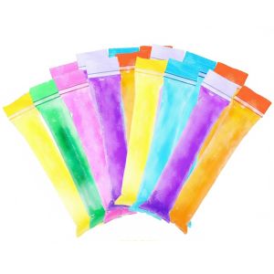 MIRELINA 50/100Pcs Food Grade PE Material Disposable Popsicle Bags Colorful Leakproof Sealed Ice Pop Mold Bags Portable Transparent Clear Self-Sealing Ice Cream Bags Homemade Popsicle