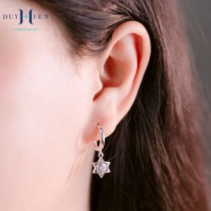 Hoa Tai Bạc Trẻ Em Duy Hiển S925 Kiểu Tùng Teng Dài Hình Ngôi Sao Đá Sáng Lấp Lánh