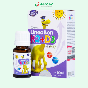 Vitamin K2+D3 Lineabon Drops hỗ trợ Tăng Cường Hấp Thu Canxi Tối Đa ở Trẻ chai 10ml 15ml