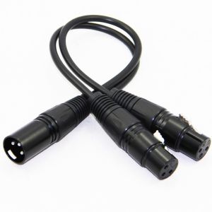 COMEMECO 50cm Amplifier 3Pin Balanced Mixer XLR Splitter Cable Y-Splitter Male to Dual Female Microphone Line