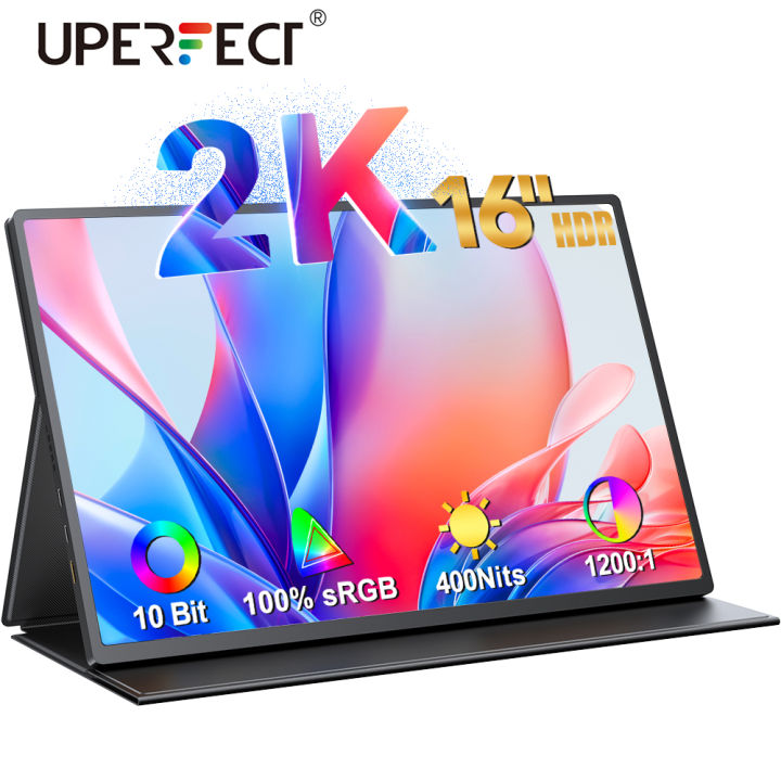 UPERFECT 2K 120HZ Portable Monitor 2560X1600 16 inch IPS HDR FreeSync ...