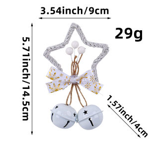 Jingle Bell Star Christmas Ornament Xmas Tree Hanging Decoration Holiday Home Decor