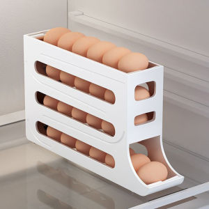 กล่องเก็บไข่สไลด์ไข่ กล่องเก็บของประตูตู้เย็นอัตโนมัติเกรดอาหาร