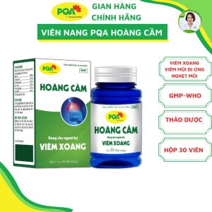 PQA Hoàng Cầm thông mũi giúp giảm các biểu hiện đau vùng đầu trán hắt hơi chảy nước mũi nghẹt mũi do viêm mũi viêm xoang