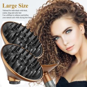 OKKFINE ใหญ่ ดิฟฟิวเซอร์ขนาดใหญ่ เอกสารแนบ ได้รับการอัปเกรด กำหนดลอนผม ใหม่ ใหญ่ขึ้น ดิฟฟิวเซอร์ที่ใหญ่ขึ้นและได้รับการปรับปรุง สำหรับ Dyson Airwrap