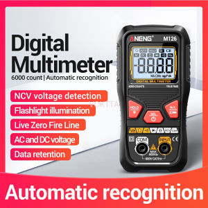 M126 Neng มัลติมิเตอร์แบบดิจิทัลอัจฉริยะมีความแม่นยำสูง6000จำนวน600V Ac/ กระแสไฟฟ้า DC แรงดันไฟฟ้าความจุไดโอดรีตัวต้านทานเครื่องทดสอบมัลติฟังก์ชัน