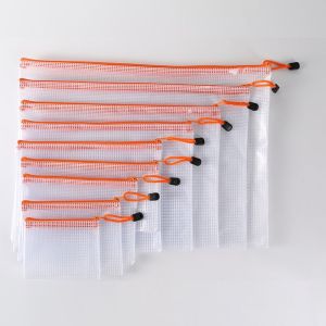 FAIRY Document Organiser Mesh Zipper Pouch Cosmetic Makeup Bags Paper Organizer Document Folder A3/A4/A5/A6 PVC File Organizer School Office Supplies