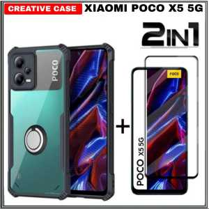 PROMO PAKET 2 IN 1 CASE XIAOMI REDMI 13C 4G / POCO C65 2023 / REDMI NOTE 12 4G / REDMI NOTE 12 PRO 4G / REDMI NOTE 12 PRO 5G / POCO X5 5G / POCO C40/ POCO M5S 2022 Ultra Slim Shockproof Transparent Premium Softcase