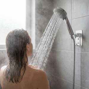 MAOMEI Adjustable Angle Design Punch-Free Shower Head Bracket Durable Waterproof Material Strong Adhesive Backing Adjustable Wall Mounted Holder Flexible Positioning Lightweight Holder No Drilling Fixed Base Bathroom Installation